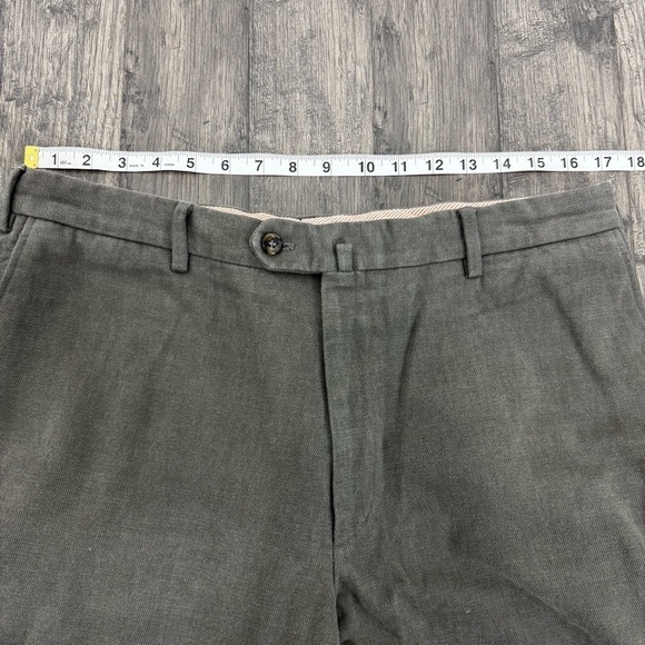 Vintage Loro Piana Luxury Mens Pants Size 34 X 30 Khaki Dark Grey Made in Italy - Picture 8 of 11